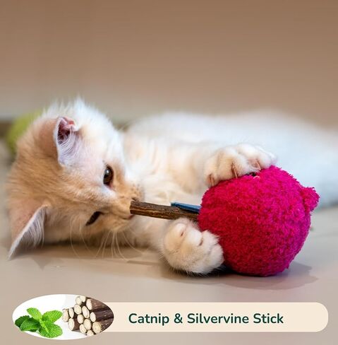 Durable and lnteractive Cat Teething Stick Toys: Chewing Stick, Grinding Teeth Rod, and chewable Cat Doll for Your Pet's Entertainment (Green) in Saudi Arabia