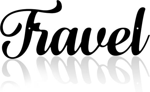 HQIOA Travel Word Signs Metal Wall Decor 16X6.31 inch Living Room Decor for Wall Metal Iron Art Letter Wall Decoration Black Wall Decor for Living Room Farmhouse Dining Room Outdoor Wall Decor in Saudi Arabia