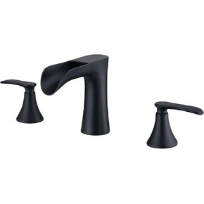 Two Handles Bathroom Faucet Brushed Nickel 8 inch, Waterfall Bathroom Faucet, Widespread Bathroom Faucet,Waterfall Faucet