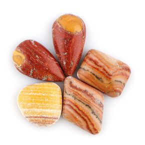 Wholesale 4pcs Natural Fruit Jasper Gemstone Loose Oval Cabochons, Polished Crystals, Gem Collection, Wire Wrapping, Jewelry Making Supply, Bulk Stones, Chakra Healing Crystals