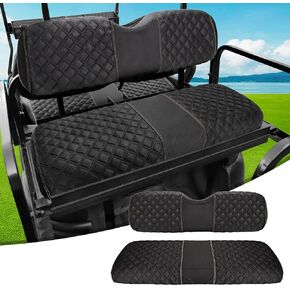 Roykaw 1680D Oxford Cloth Golf Cart Seat Covers Universal for Aftermarket Rear Seat, Backrest Bottom Seat Cover, No Drilling Required/Breathable/Washable Air Dry/Soft Comfortable