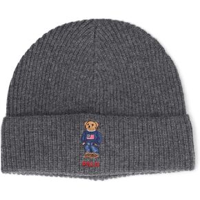 Polo Ralph Lauren Mens Solid Flag Bear Beanie