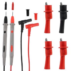 Multimeter Leads CAT III 1000V 20A, Soft Silicone Digital Multimeter Probes Electrical Test Probe, Multimeter Test Leads with 4PCS 1000V 10A Crocodile Clips