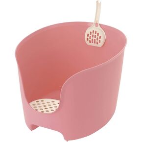 Richell: PAW TRAX High Wall Litter Box - White/Blue - High Sides Waste Box, Anti-Tracking Grate, Included Scooper, 19.7x16.1x12.4, Cats & Kittens