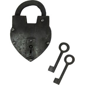 TG,LLC Treasure Gurus Unique Large Heart Shaped Railroad Padlock w/Keys