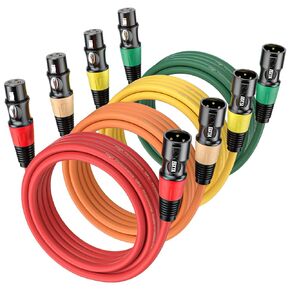 EBXYA XLR Cables 3ft - Premium Balanced 3-Pin XLR Male to Female Microphone Cable, 6 Packs