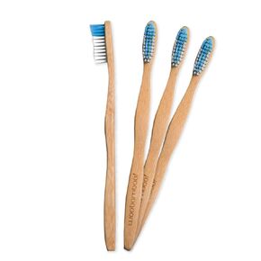Woobamboo! Bamboo Toothbrush - Adult - Super Soft BPA Free Nylon Bristles - Eco-Friendly, Plastic Negative, Biodegradable, Compostable, Vegan (Pack of 4)