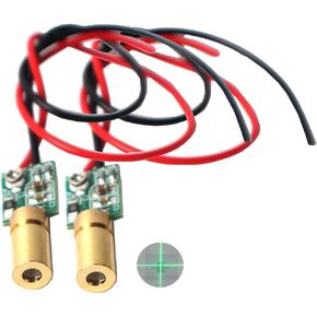 520nm green line laser module, industrial laser module adjustable focus (6mm-line-2pack)