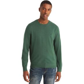 Nautica Men's Sustainably Crafted Crewneck Sweatshirt, Espresso, L
