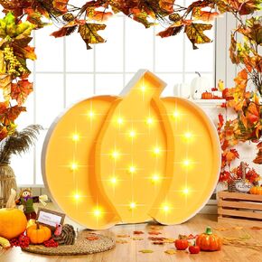 4 Ft Fall LED Marquee Letter Lights Halloween Large Light Sign Pumpkin Boo Light Up Letters with String Lights Battery Operated Marquee Numbers Letters for Outdoor Home Party Supplies