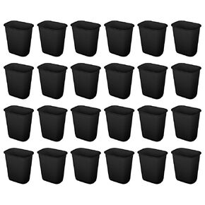 Sterilite 3 Gallon Rectangular Wastebasket Small Home Kitchen or Bathroom Trash Bin, Accommodates 4 Gallon Trash Liner, 8 Pack, Black in Kuwait