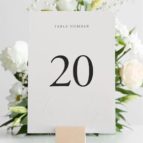 Siko Table Numbers 1-30 - Double Sided Wedding Table Numbers with Head Table Card & Embossed Details - 4x6 inches, Self-Standing Table Cards for Wedding Reception | Perfect for Special Occasion Events