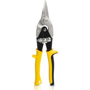10 Inch Aviation Tin Snips, Heavy Duty Metal Cutter Shears for Cutting Sheet Metal, Straight Cut, Chrome Vanadium Steel
