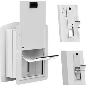 Weatherproof Dog Door with Sliding Lock Panel, Tunnel Adjustable, Double Flap Dog Door and Cat Door, Strong and Rugged, for Medium, Large, and X-Large Dogs (Small)…