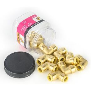 Pro 6-Pack EFIELD 3/4-Inch X 3/4-Inch X3/4-Inch Tee Brass Fittings, Push-Fit Fitting to Connect Pex, Copper, CPVC, cUPC Certifed