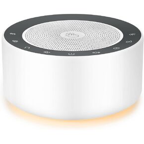 7 Colors Nursery Lamps Night Lights, White Noise Machine with 30 High Fidelity Soundtracks, Full Touch Metal Grille and Buttons, Timer and Memory Features, Plug in, Sound Machine for Baby (Grey)