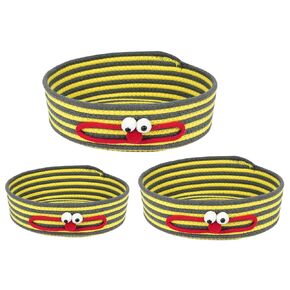 Cute Pet Toy Storage Basket, 3pcs Oval Gift Basket Empty Easter Halloween Christmas, 13" x 10" x 5" Small Woven Shelf Baskets for Organizing Dog Cat Toys Cotton Rope Baby Basket for Nursery