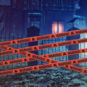 Halloween Decorations Caution Tape Party Beware and Attention Favor Supply Outdoor Decoration (6M)