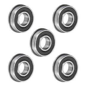 uxcell F6003-2RS Flanged Ball Bearing 17x35x10mm Double Sealed Chrome Steel Flange Bearings, 4pcs