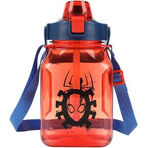 Bioworld Spider-Man Mask & Logo 50 Oz Red Water Bottle With Carrying Strap