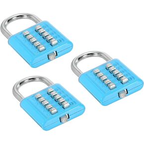 PATIKIL 8 Digit Button Combination Padlock, 3 Pack 4 Position Locking Mechanism Push Button Security Digital Lock for Gym Sports Locker Cabinet Toolbox, Yellow