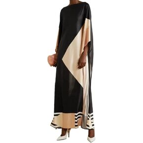 Women Long Ankle Length Casual Wear Satin Silk Printed Kaftan,Long Printed Kaftan,Beach Wear Kaftan,Caftan,Printed Kaftan,Women Kaftan 5589 Yellow,One Size
