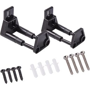 2 Pcs Barn Sliding Door Floor Guide - POM Plastic Adjustable Wall Mount Black, Model Black