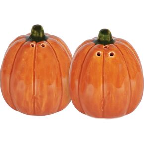 Ceramic 2.25 inch Orange Pumpkin Salt and Pepper Shakers set of 2, Fall and Thanksgiving Table decorations