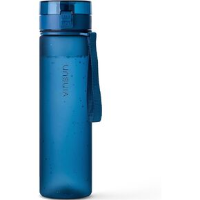 VINSUN Sports Water Bottle 32 Ounce with Strap - BPA Free, Leak Proof - One-Hand-Opening-Lid - Black Water Flask for Workout, Running, Travel, Work