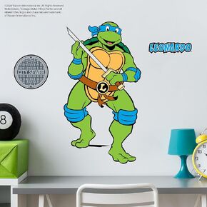ملصقات جدارية لسلاحف النينجا - مجموعة من 10 ملصقات حائط من الفينيل TMNT لتزيين غرفة النوم - ديكور غرفة قابل للتقشير واللصق باللون الأحمر والأخضر والأزرق والأرجواني