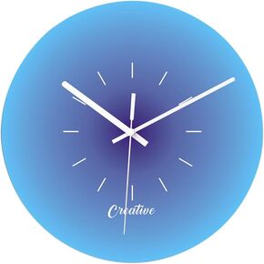 YardGo Wall Clocks, 12inch Gradient Glass Wall Clock Silent Modern Analog Clock, Battery Operated Wall Clocks for Living Room, Kitchen, Home Decoration