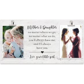 XJF Mother & Daughter Picture Frame - 15x8 Inches, Mother's Day, Birthday, Thanksgiving Gift for Mom from Daughter, Wedding Day Gift for Mother from Birde