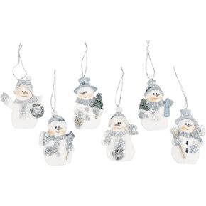 Resin Blue Snowman Christmas Ornaments (Pack of 12)