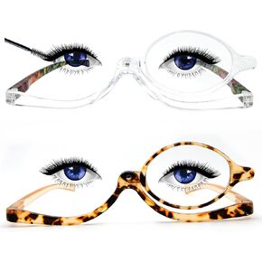 Sehnsucht Makeup Glasses Flip Up Magnifying Cosmetic Readers Eye Makeup Reading Eyeglasses for Women