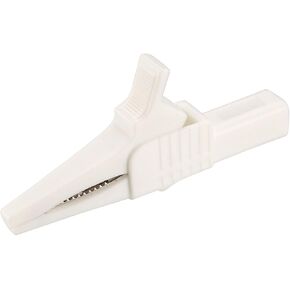 uxcell Alligator Clips Heavy-Duty Insulated Automotive Car Battery Electrical Clamp 30A White with 4mm Banana Jack Socket