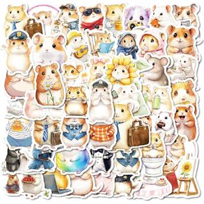 Elephant Stickers Pack 50PCS Cute Animal Stickers for Kids Adults, Kawaii Stickers for Water Bottles Laptop Luggage Icicrim Vinyl Waterproof Stickers Decals