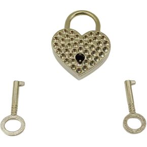 Cafurty Small Metal Heart Shaped Padlock in Love Mini Lock with 2 Keys for Jewelry Box Storage Box Diary Book,Silver