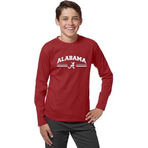 Little King NCAA Youth Boys Long Sleeve Tee-Arch/Stripes Logo-Team Colors (YS YM YL YXL)