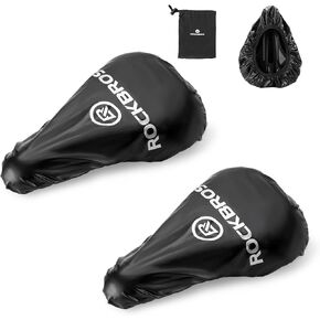 ROCKBROS Bike Seat Cover 2 Pcs Waterproof Elastic PVC Bicycle Saddle Protector UV/Dust/Rain Resistance Bike Storage Indoor Outdoor with Storge Bag