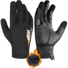 HANDLANDY Winter Running Gloves for Women & Men, Windproof Water-Resistant Thermal Touchscreen Liner Gloves for Cycling, Hiking, Driving, Freezer Work