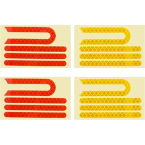 The Lord of the Tools 4PCS Reflective Stickers Reflector Compatible with Xiaomi 1S / M365 / Pro Replacement Parts Stickers Front & Rear Wheel Rubber Reflective Sticker Red/Yellow
