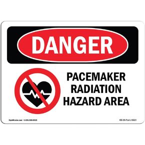 OSHA Danger Sign - Pacemaker Radiation Hazard Area | Aluminum Sign | Protect Your Business, Construction Site, Warehouse & Shop Area | Made in The USA