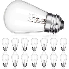 addlon Incandescent Replacement Bulbs 11W S14 4 Pack Waterproof E26 Screw Base for Outdoor Incandescent String Lights in Saudi Arabia