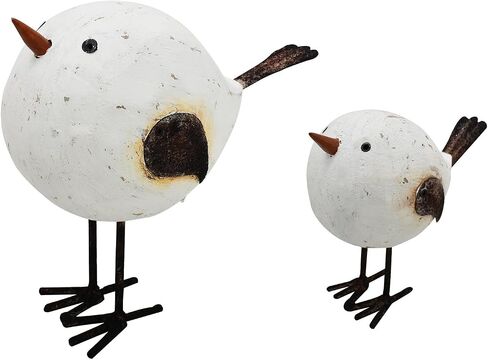 4.2"" H Nautical Wood Beach Sea Bird Table Statue Decorative Seabird Figurine Handmade Sculpture Rustic Distressed Farmhosue Nautical Bird Statue Sea Ocean Coastal Home Decoration (S), Small in Kuwait