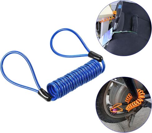 Disc Lock Security Steel Cable - Plastic Coated Spring Reminder Wire Anti-Theft Rope, Apply to Outdoors Protection (3.5mmx1.5m, Green) in Saudi Arabia