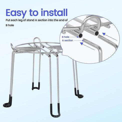 Stainless Steel Detachable Stand 9'' Diameter 6'' Tall Fit for Most Medium Gravity Water Filter System Countertop Stand Compatible with Berkey Water Filter Systems in Saudi Arabia