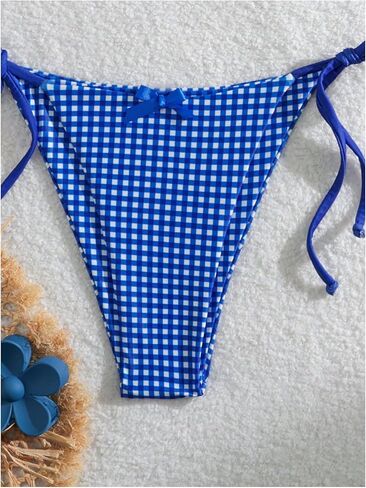 المرأة 2 قطعة Y2K القماش القطني طباعة القوس الجبهة بيكيني الرسن التعادل مجموعة البكيني مثلث مجموعة بحر ملابس السباحة ثوب السباحة in Kuwait