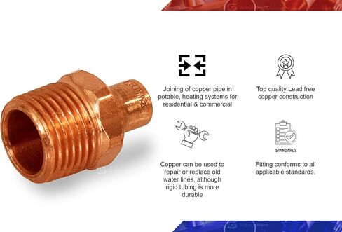DDNA0340-5 Supply Giant DDNA0340-5 3/4" MIP x 1/2" Sweat Copper Reducing Male Adapter Fitting in Saudi Arabia