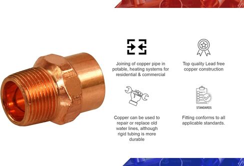 DDNA0340-5 Supply Giant DDNA0340-5 3/4" MIP x 1/2" Sweat Copper Reducing Male Adapter Fitting in Saudi Arabia