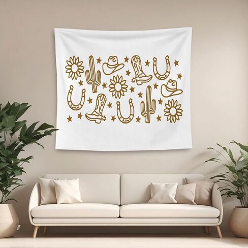 QGFM Howdy Tapestry, Coastal Granddaughter Room Decor, Coastal Cowgirl Room Decor, Western Tapestry, Coastal Wall Decor, Howdy Western Aesthetic Tapestry Wall Hanging, 50x60 Inches in Saudi Arabia